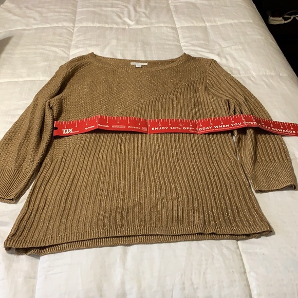 NWOT tan/gold sweater for breezy days - Picture 3 of 3